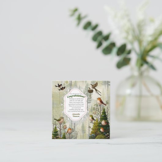 Kunstillustrierung von vereinfachenden Vögeln mode Begleitkarte (Stehend Vorderseite)