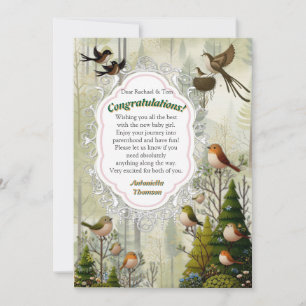 Kunstillustrierung von vereinfachenden Vögeln mode Dankeskarte