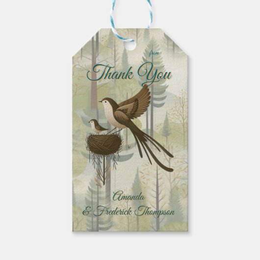 Kunstillustrierung von vereinfachenden Vögeln mode Geschenkanhänger (Vorderseite)