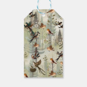 Kunstillustrierung von vereinfachenden Vögeln mode Geschenkanhänger (Rückseite)