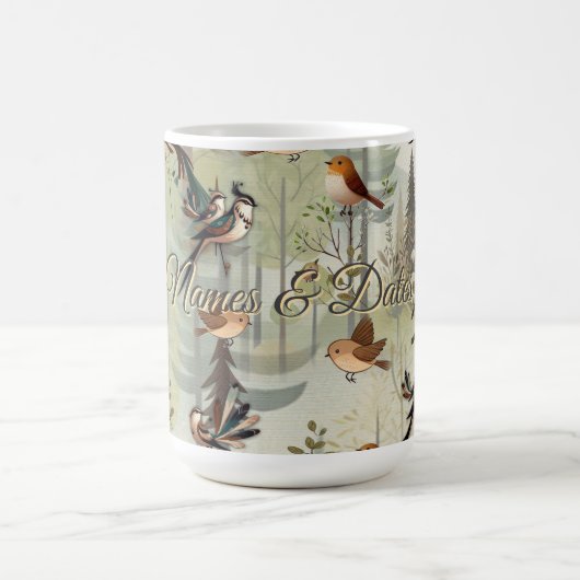 Kunstillustrierung von vereinfachenden Vögeln mode Kaffeetasse (Mittel)