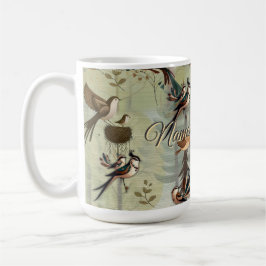 Kunstillustrierung von vereinfachenden Vögeln mode Kaffeetasse