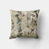 Kunstillustrierung von vereinfachenden Vögeln mode Kissen (Rückseite)