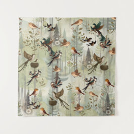 Kunstillustrierung von vereinfachenden Vögeln mode Wandteppich