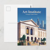 Kunstinstitut Chicago Illinois Postkarte (Vorne/Hinten)