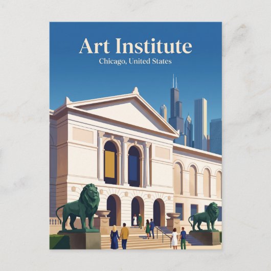 Kunstinstitut Chicago Illinois Postkarte (Vorderseite)