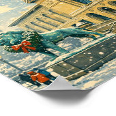 Kunstinstitut Chicago im Winter Postkarte Poster (Ecke)
