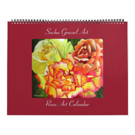 Kunstkalender für die Rose von Aquarellen nach Sac Kalender