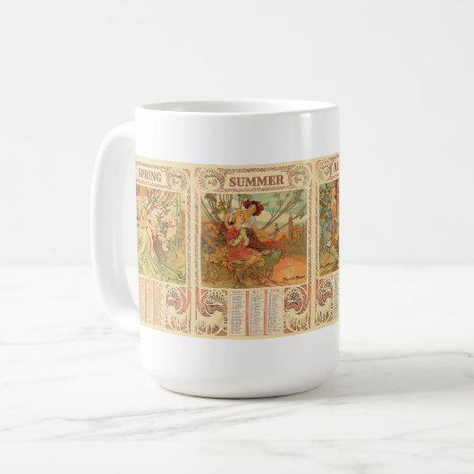 Kunstkalender im Jugendstil der viktorianischen Är Kaffeetasse (Vorderseite Links)