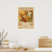 Kunstkalender im Jugendstil der viktorianischen Är Poster (Küche)
