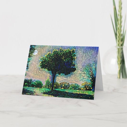 Kunstkarte des Impressionisten Mondlicht Trees Karte (Vorderseite)