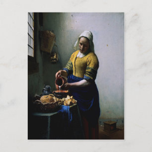 Kunstkarte - "Die Küchenmagd" von Johannes Vermeer Postkarte