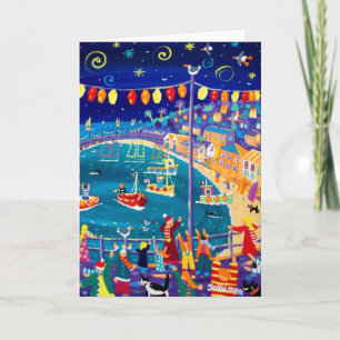 Kunstkarte: Leuchten und Leuchten, Mousehole Feiertagskarte