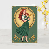 Kunstkarte Mutter und Kind Karte (Gelbe Blume)