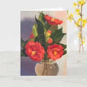 Kunstkarte, unbedruckte Innenseite. Kunst von Sara Karte (Gelbe Blume)