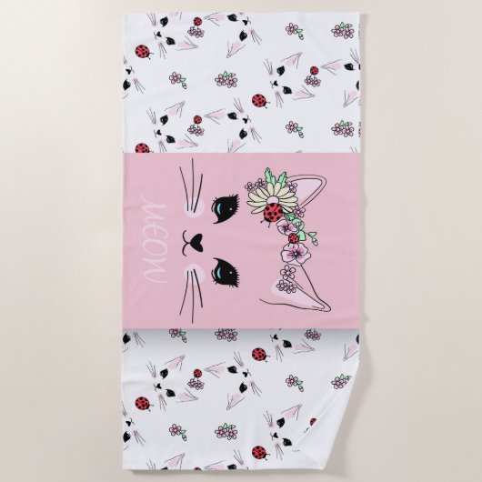 Kunstkatze Strandtuch (Vorderseite)