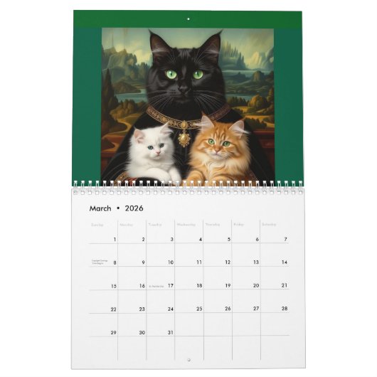 Kunstkatzen-Kalender Kalender (Mär 2026)