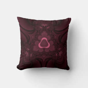 Kunstkissen aus Burgund und rosa Fraktal Kissen