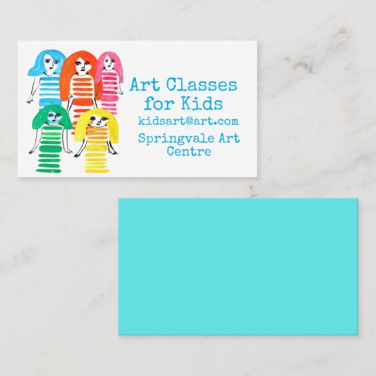 Kunstklassen für Kinder und für Regenbogenmenschen Visitenkarte (Vorne/Hinten)