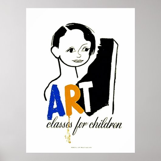 Kunstklassen für Kinder - WPA-Poster mit Kind Poster (Vorne)