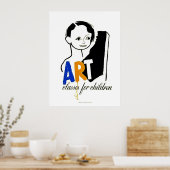 Kunstklassen für Kinder - WPA-Poster mit Kind Poster (Küche)