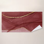 Kunstkunst, dunkelroter Marsala abstrakter Hinterg Badehandtuch (Badehandtuch)