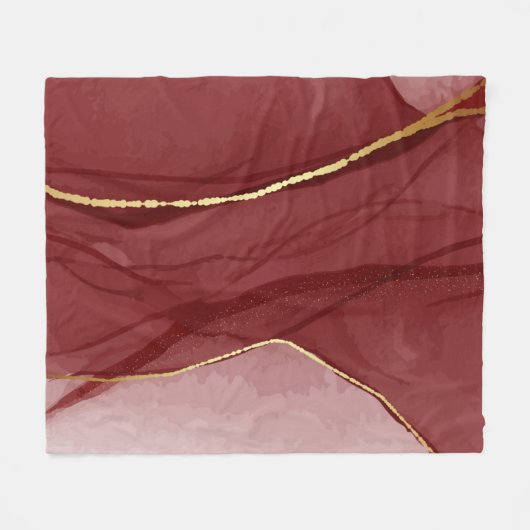 Kunstkunst, dunkelroter Marsala abstrakter Hinterg Fleecedecke (Vorderseite (Horizontal))