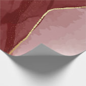 Kunstkunst, dunkelroter Marsala abstrakter Hinterg Geschenkpapier (Ecke)