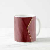 Kunstkunst, dunkelroter Marsala abstrakter Hinterg Kaffeetasse (VorderseiteRechts)