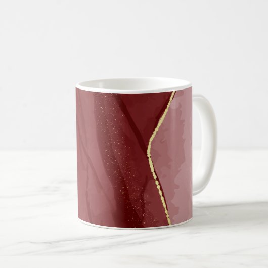 Kunstkunst, dunkelroter Marsala abstrakter Hinterg Kaffeetasse (VorderseiteRechts)