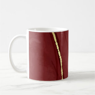 Kunstkunst, dunkelroter Marsala abstrakter Hinterg Kaffeetasse