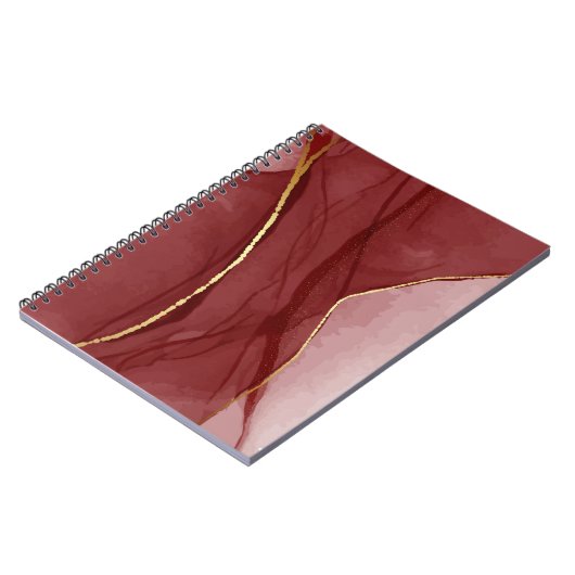 Kunstkunst, dunkelroter Marsala abstrakter Hinterg Notizblock (Linke Seite)