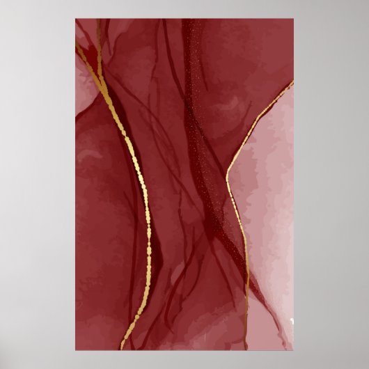 Kunstkunst, dunkelroter Marsala abstrakter Hinterg Poster (Vorne)