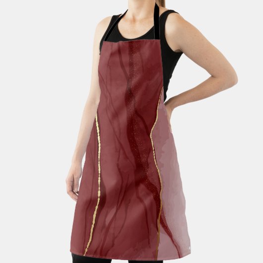 Kunstkunst, dunkelroter Marsala abstrakter Hinterg Schürze (InSitu)