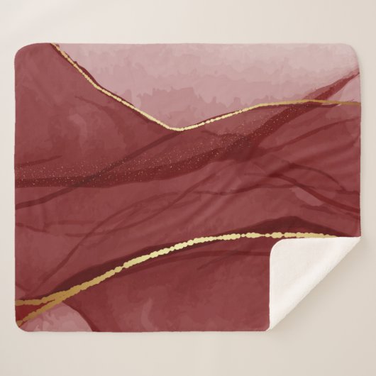 Kunstkunst, dunkelroter Marsala abstrakter Hinterg Sherpadecke (Vorderseite (Horizontal))