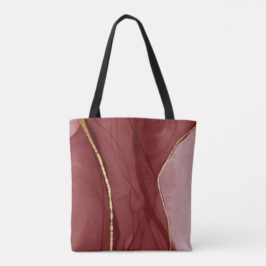 Kunstkunst, dunkelroter Marsala abstrakter Hinterg Tasche (Rückseite)