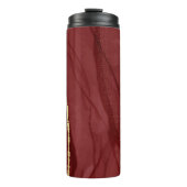 Kunstkunst, dunkelroter Marsala abstrakter Hinterg Thermosbecher (Vorderseite)