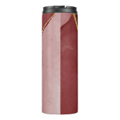 Kunstkunst, dunkelroter Marsala abstrakter Hinterg Thermosbecher (Rückseite)