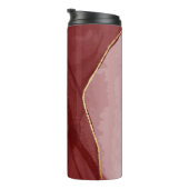 Kunstkunst, dunkelroter Marsala abstrakter Hinterg Thermosbecher (Nach rechts gedreht)