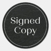 Kunstleder | Einfaches signiertes Comic für das No Runder Aufkleber (Vorderseite)