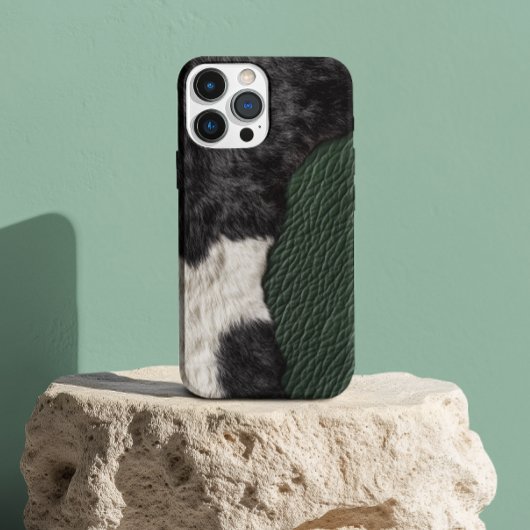 Kunstleder-Kuh mit grüner Fleckenoptik Fell Case-Mate iPhone Hülle