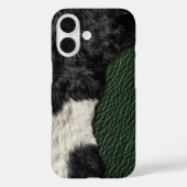Kunstleder-Kuh mit grüner Fleckenoptik Fell Case-Mate iPhone Hülle (Rückseite)