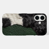 Kunstleder-Kuh mit grüner Fleckenoptik Fell Case-Mate iPhone Hülle (Rückseite (Horizontal))