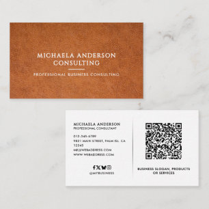 Kunstleder Professional QR Code & Social Media Visitenkarte