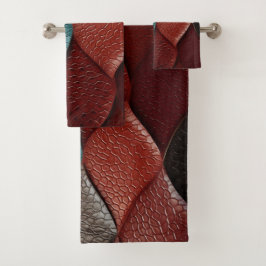 Kunstleder Textur Kunst Designs Badhandtuch Set