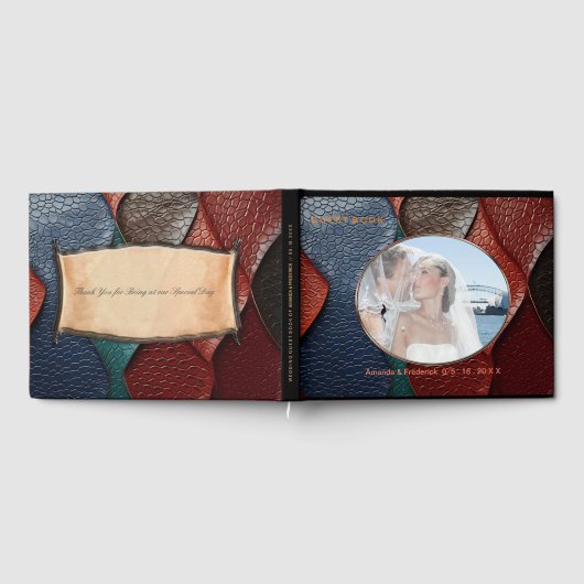 Kunstleder Textur Kunst Designs Gästebuch (Voll)