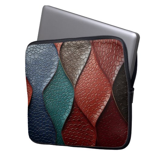 Kunstleder Textur Kunst Designs Laptopschutzhülle (Vorderseite Links)