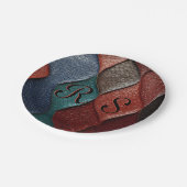 Kunstleder Textur Kunst Designs Pappteller (Schrägansicht)