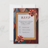 Kunstleder Textur Kunst Designs RSVP Karte (Vorderseite)