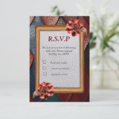 Kunstleder Textur Kunst Designs RSVP Karte (Stehend Vorderseite)